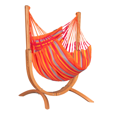 Support UDINE Eucalyptus avec chaise-hamac Cumbia Outdoor - taille Comfort