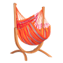 Support UDINE Eucalyptus FSC™ avec chaise-hamac Cumbla Outdoor - taille Comfort