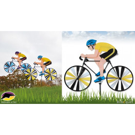 Homme sur son vélo de course Eolienne de jardin 55cm