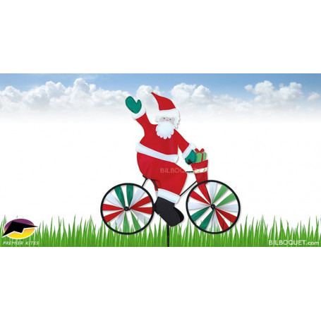 Père Noël à vélo Eolienne décorative