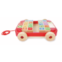 Pull cart with alphabet stacking blocks