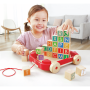 Pull cart with alphabet stacking blocks