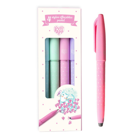 4 pastel erasable pens