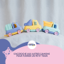 Turquoise Recycled Plastic Fire Engine, an eco-friendly toy made in France".