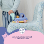 Turquoise Recycled Plastic Fire Engine, an eco-friendly toy made in France".