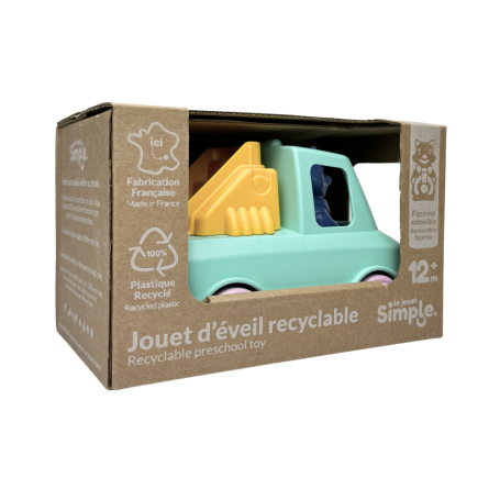 Camion Pompier Turquoise - Jouet Écoresponsable en Plastique Recyclé - Made in France