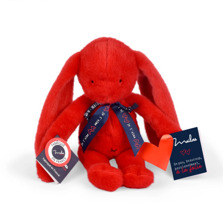 Méloé le Lapin 37 cm Rouge Passion - "Je t'aime à la folie"