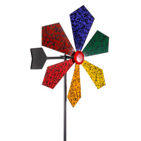 Eolienne Métal Moulin rainbow piquées - une roue Ø34cm/118cm