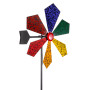 Eolienne Métal Moulin rainbow piquées - une roue Ø34cm/118cm
