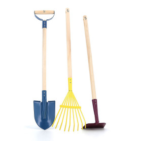 Set de jardinage enfant en bois – 3 grands outils + accessoires Vilac