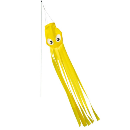 Yellow octopus windsock on stick