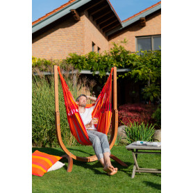 Support UDINE Eucalyptus avec chaise-hamac Cumbia Outdoor - taille Comfort