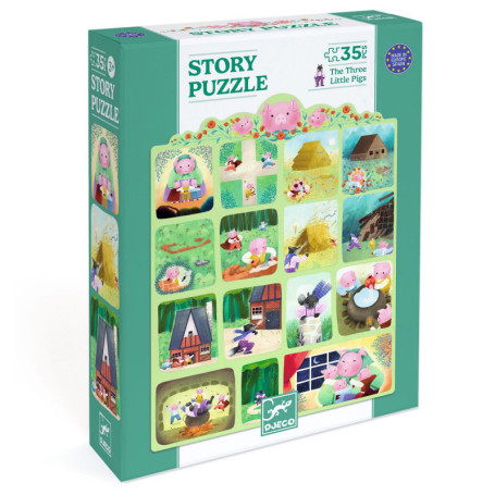 Story Puzzle 35 pieces - The Three Little Pigs - Djeco