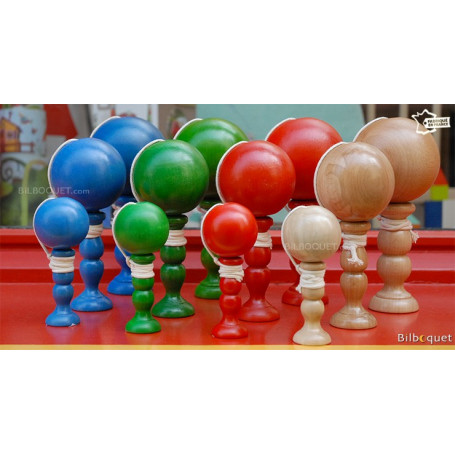 Bilboquet en bois - ROUGE - 16cm