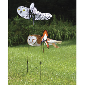 Chouette effraie 45cm - Petite éolienne de jardin