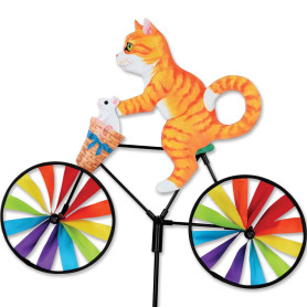 Eolienne de jardin Chaton Kitty à vélo 50x40cm