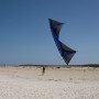 Cerf-volant 4 lignes Shiva Spiderkites  bleu/gris complet