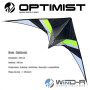 Cerf-volant acrobatique Jaune Fluo WinD-R Optimist