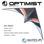 Cerf-volant acrobatique Orange fluo WinD-R Optimist