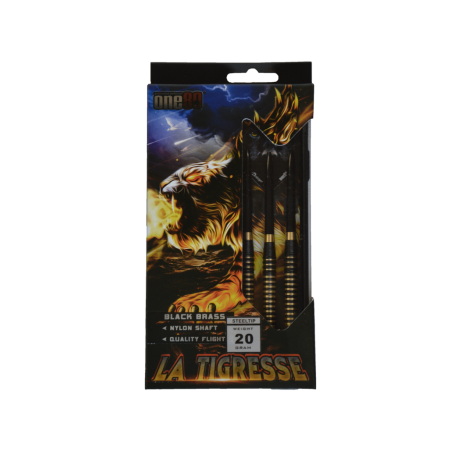 La Tigresse 20g Black Brass Steel Tip Darts Set