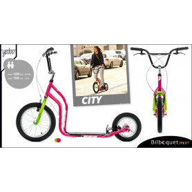 City II trottinette ado/adulte 12+ - MAGENTA/GREEN