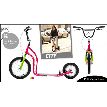 City II trottinette ado/adulte 12+ - MAGENTA/GREEN