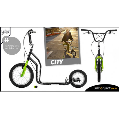 City II trottinette ado/adulte 12+ - BLACK/GREEN