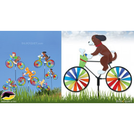 Éolienne bicyclette Chien Puppy 50x39cm