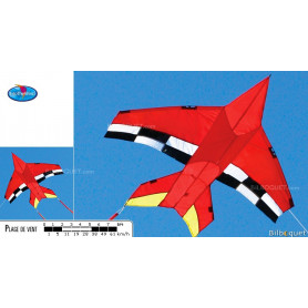 Cerf-volant monofil Jet Plane Baron Rouge