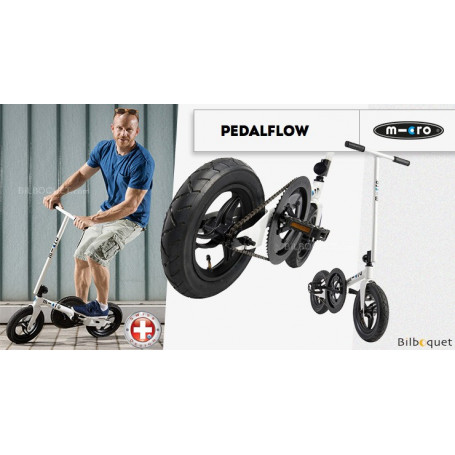 Micro Pedalflow Trottinette adulte - Blanc