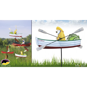Éolienne décorative WhirliGig Pêcheur 60cm