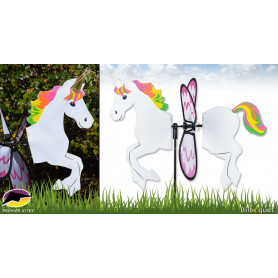 Éolienne de jardin Licorne 44cm - Petite Spinner