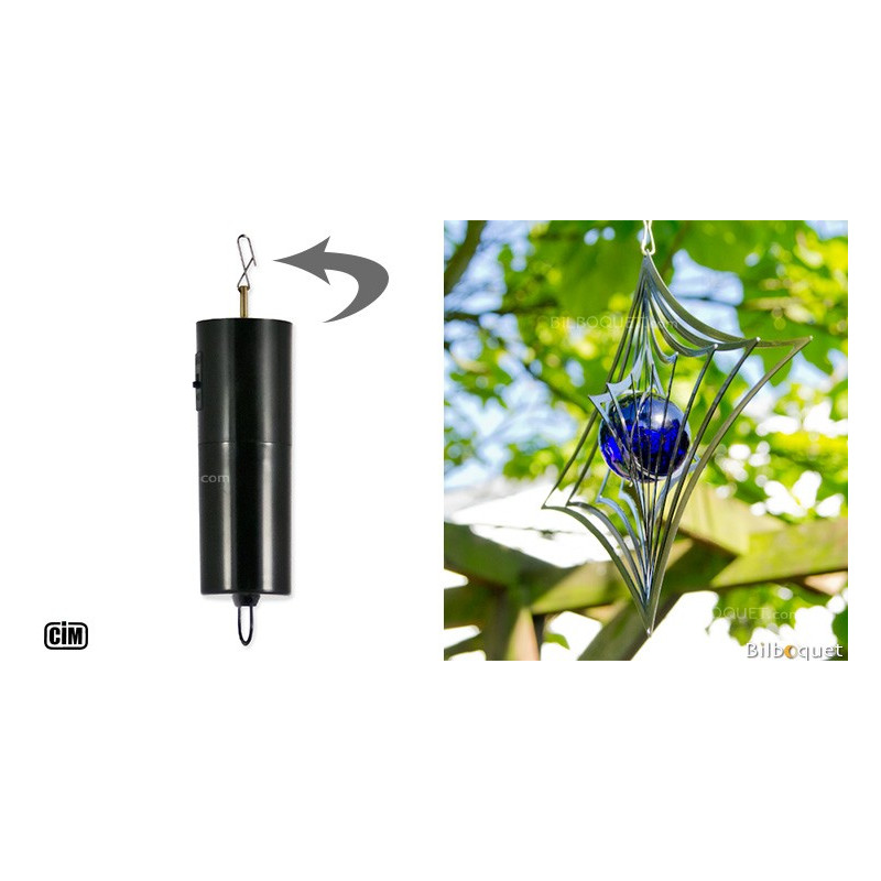 FENDISI Moteur rotatif noir à suspendre pour éolienne et carillon éolien,  accessoire de décoration de jardin à piles, batterie non incluse